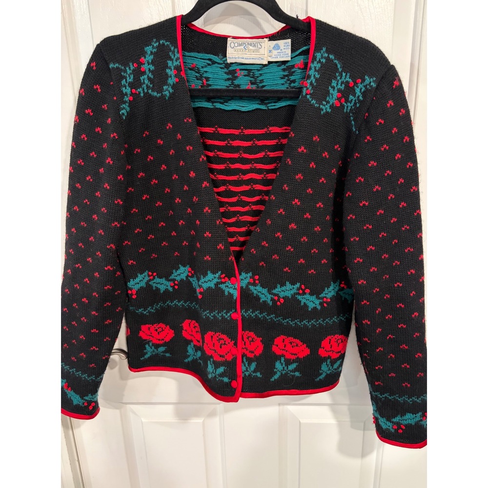 Vintage 1988 Components Susan Bristol Size Medium 100% Wool Christmas Sweater
